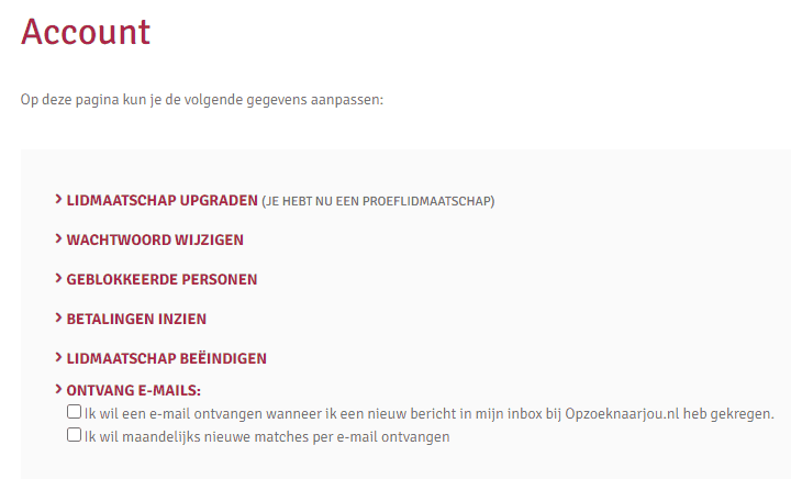 account opzeggen screenshot