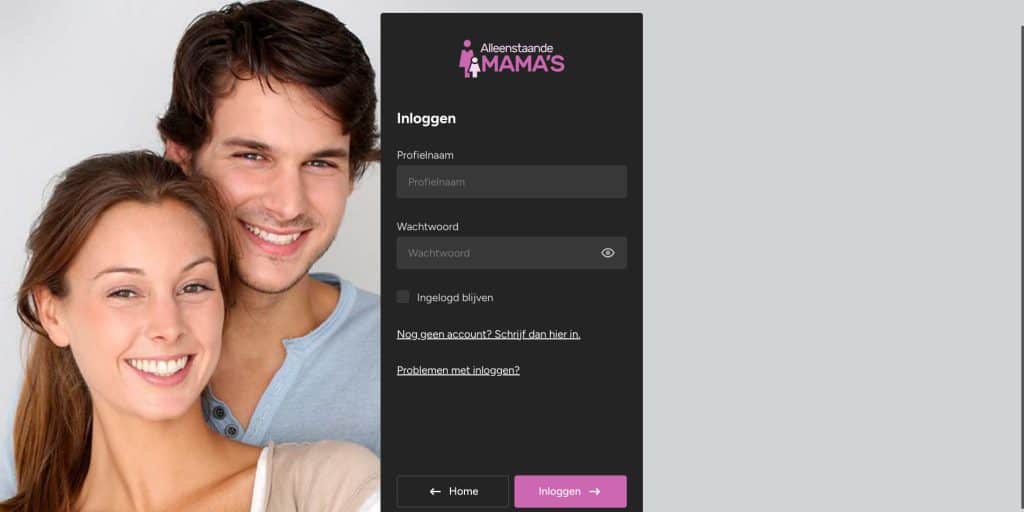 Homepage alleenstaande mamas