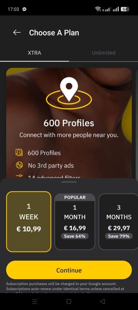Grindr Xtra lidmaatschap