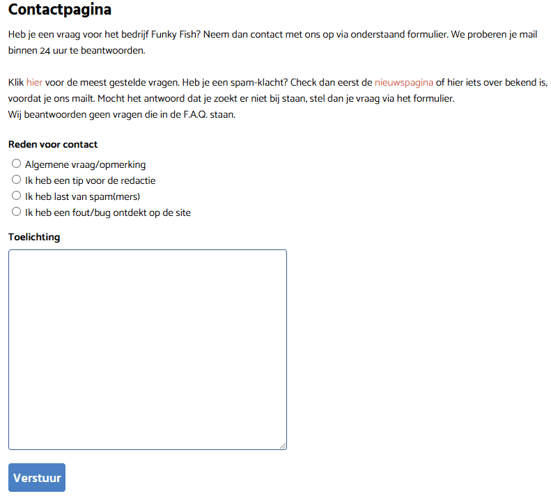 Contactpagina