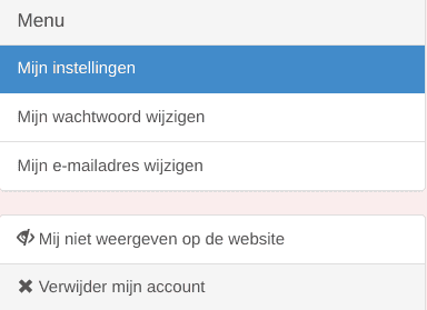 DatingOost - Menu