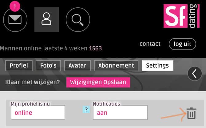 SF Dating - Account Verwijderen