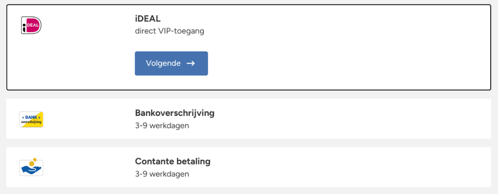 Betaalmogelijkheden