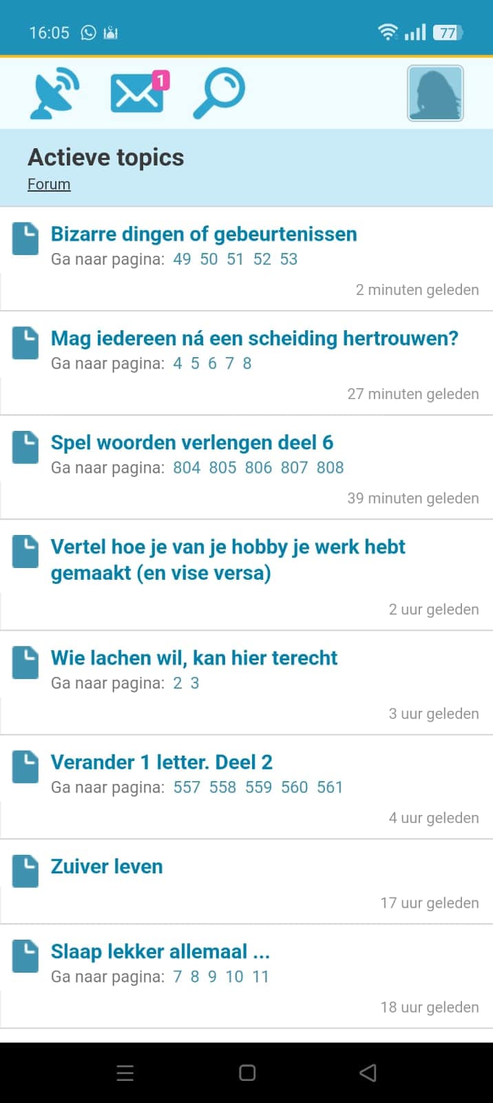 Actieve topics