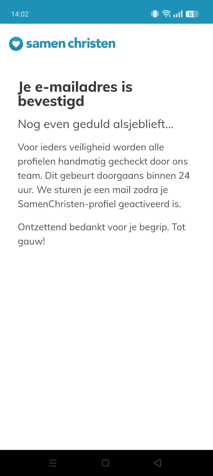 Email bevestigen