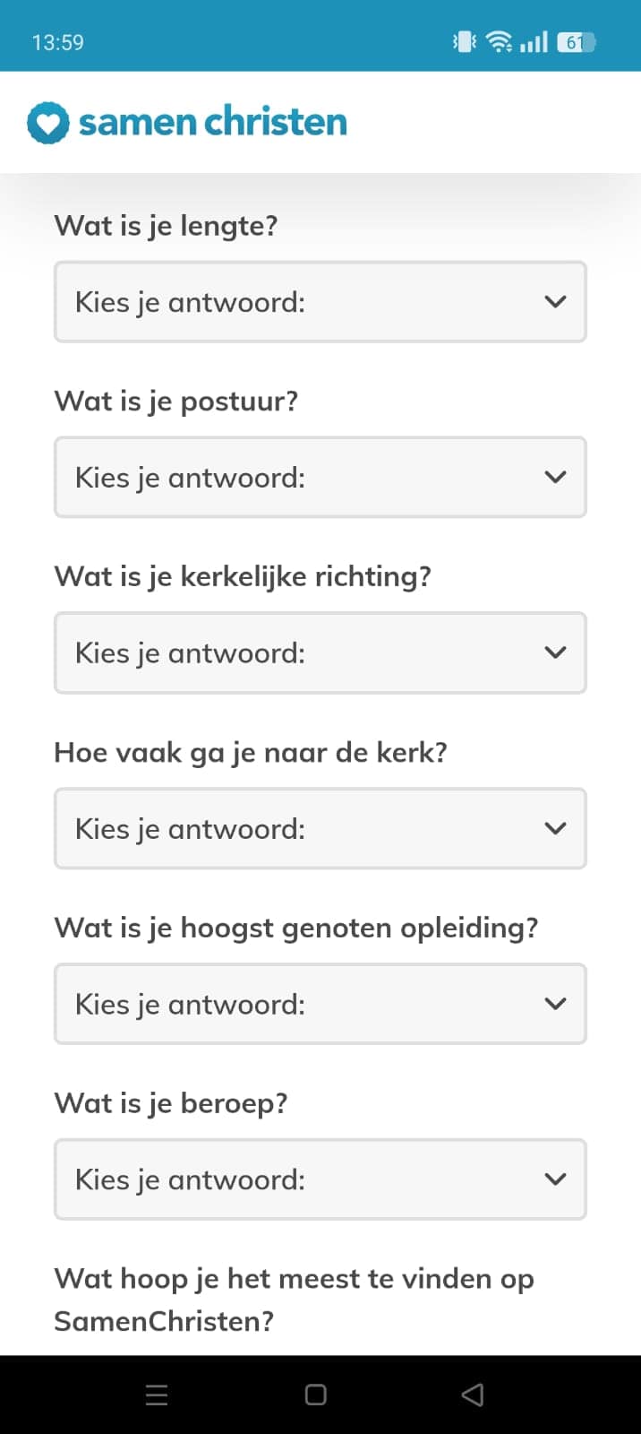 Invullen profiel
