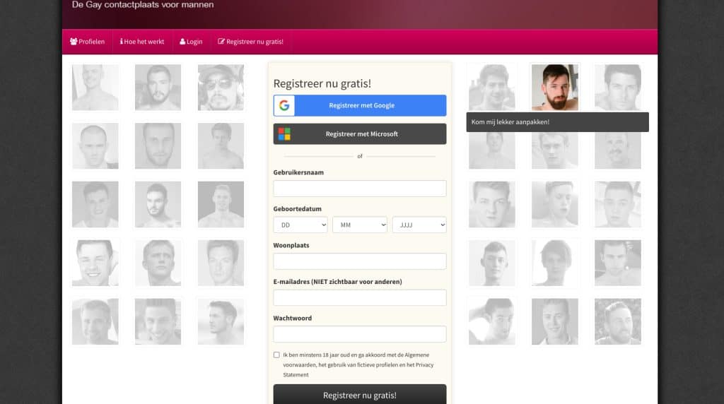 Gaybuddy - Registreren