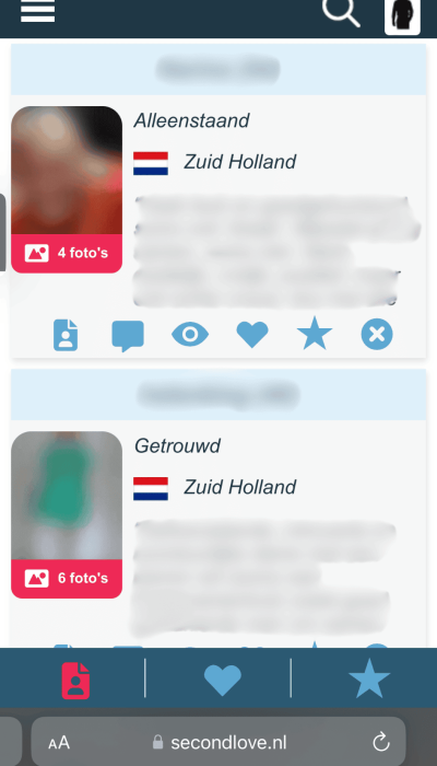 Profiel overzicht screenshot mobiel